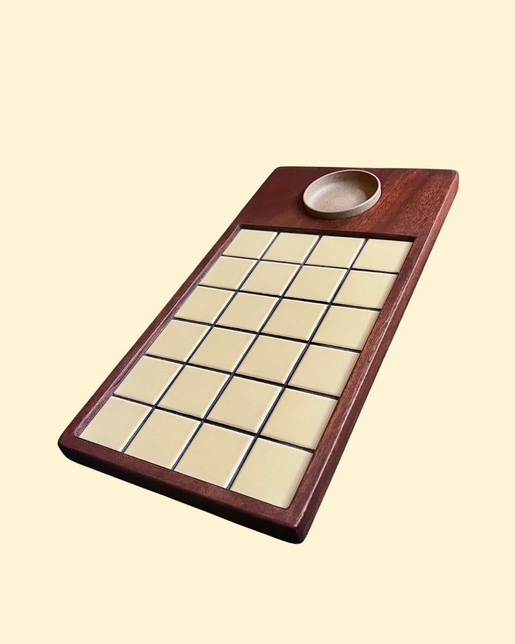 Mahogany Tea Altar with Butter Yellow Tile Inlay