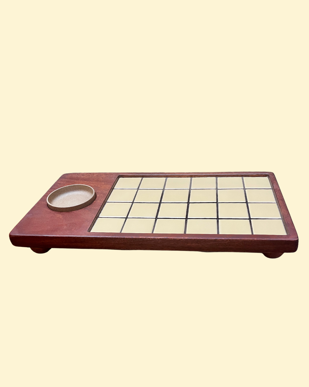 Mahogany Tea Altar with Butter Yellow Tile Inlay