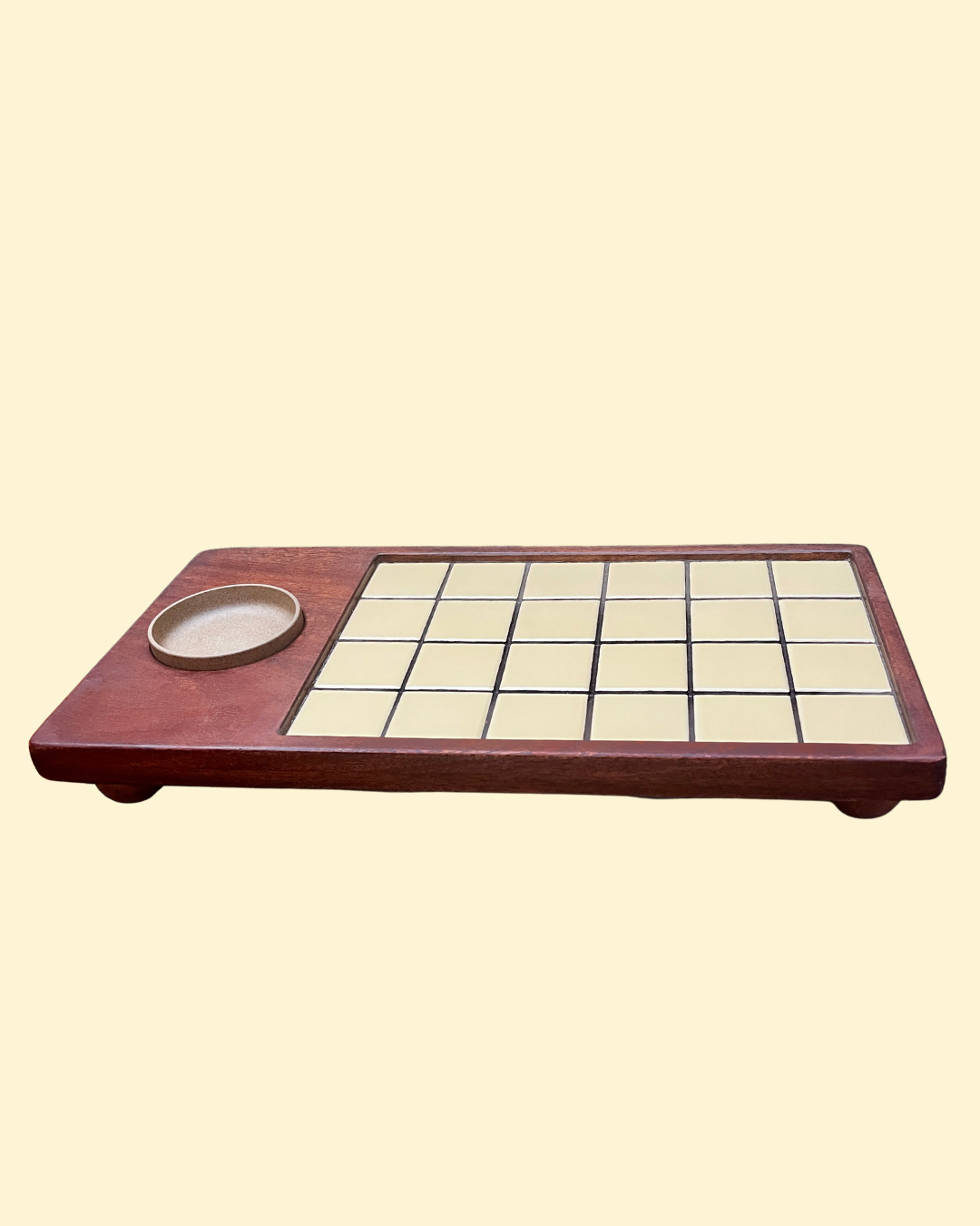 Mahogany Tea Altar with Butter Yellow Tile Inlay