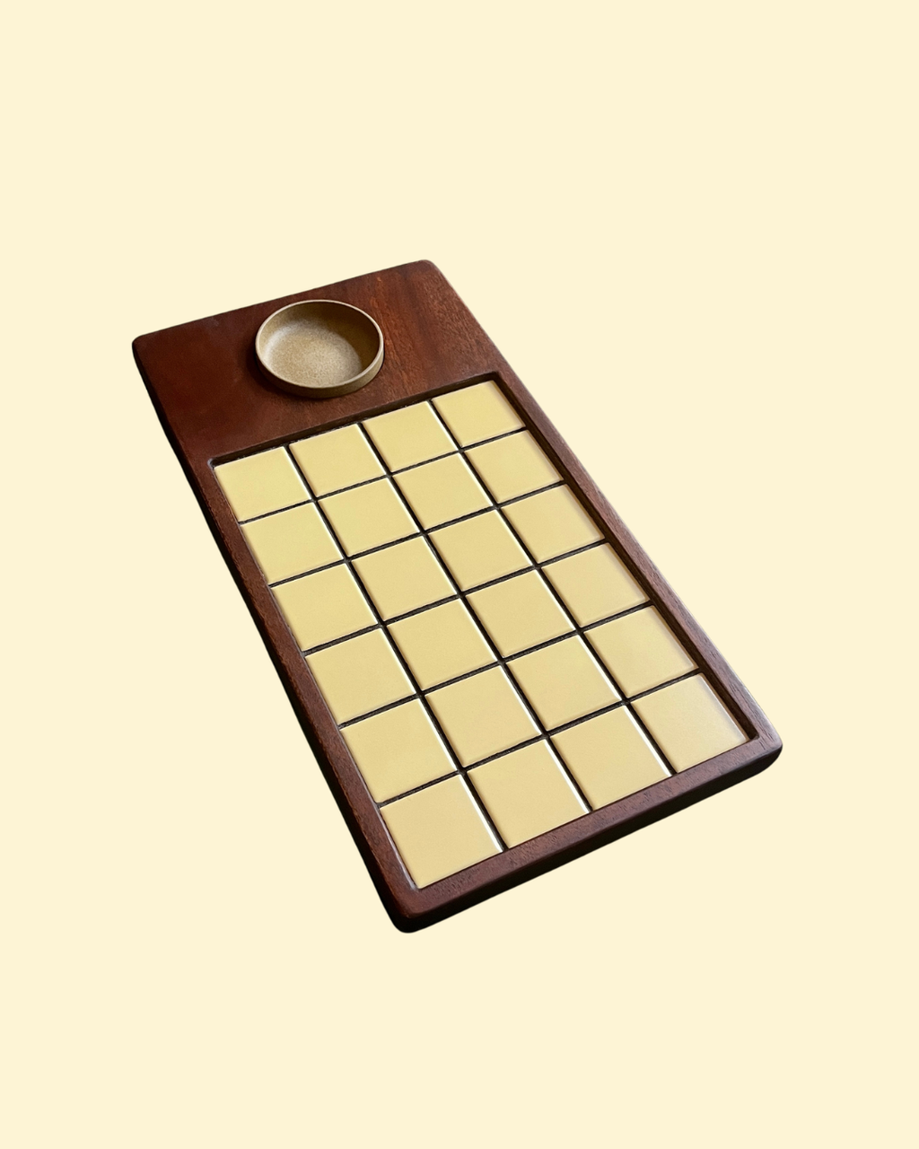 Mahogany Tea Altar with Butter Yellow Tile Inlay