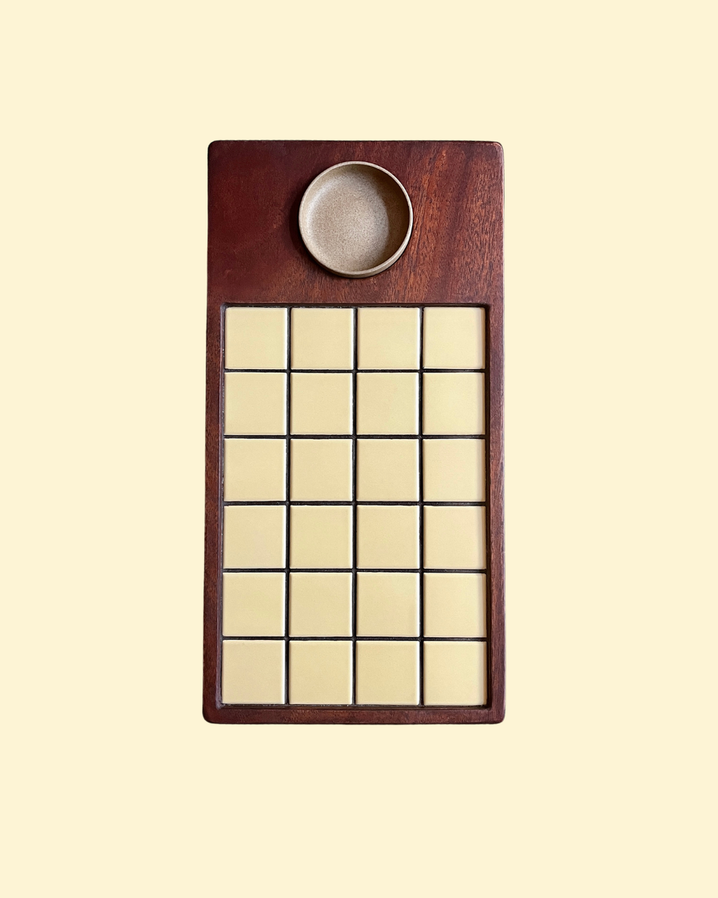 Mahogany Tea Altar with Butter Yellow Tile Inlay