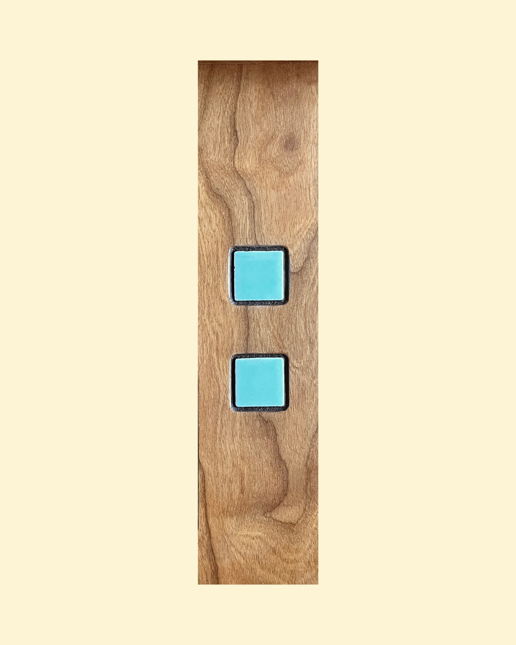 Cherry Tea Table with Celadon Blue Mosaic Tile Inlay