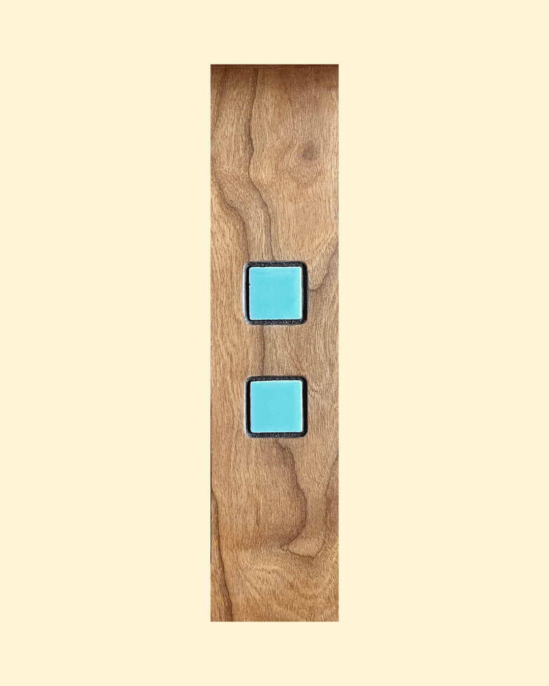 Cherry Tea Table with Celadon Blue Mosaic Tile Inlay