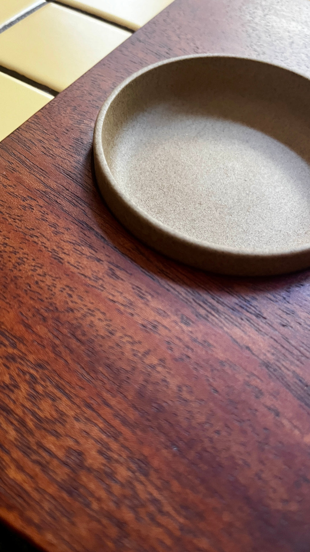 Mahogany Tea Altar with Butter Yellow Tile Inlay